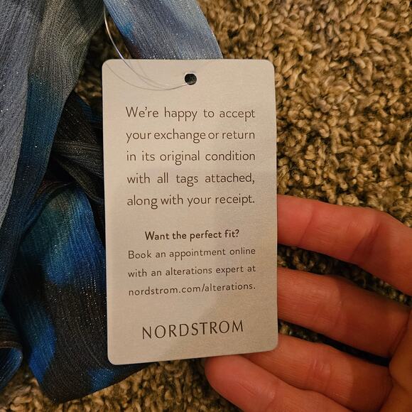 Julia Jordan Dress Womens Size 10 Blue Abstract Tiered Ruffle Romantic Feminine - Picture 11 of 14